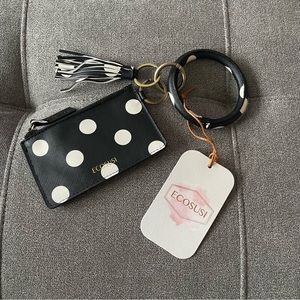 Polka dot keychain wallet
